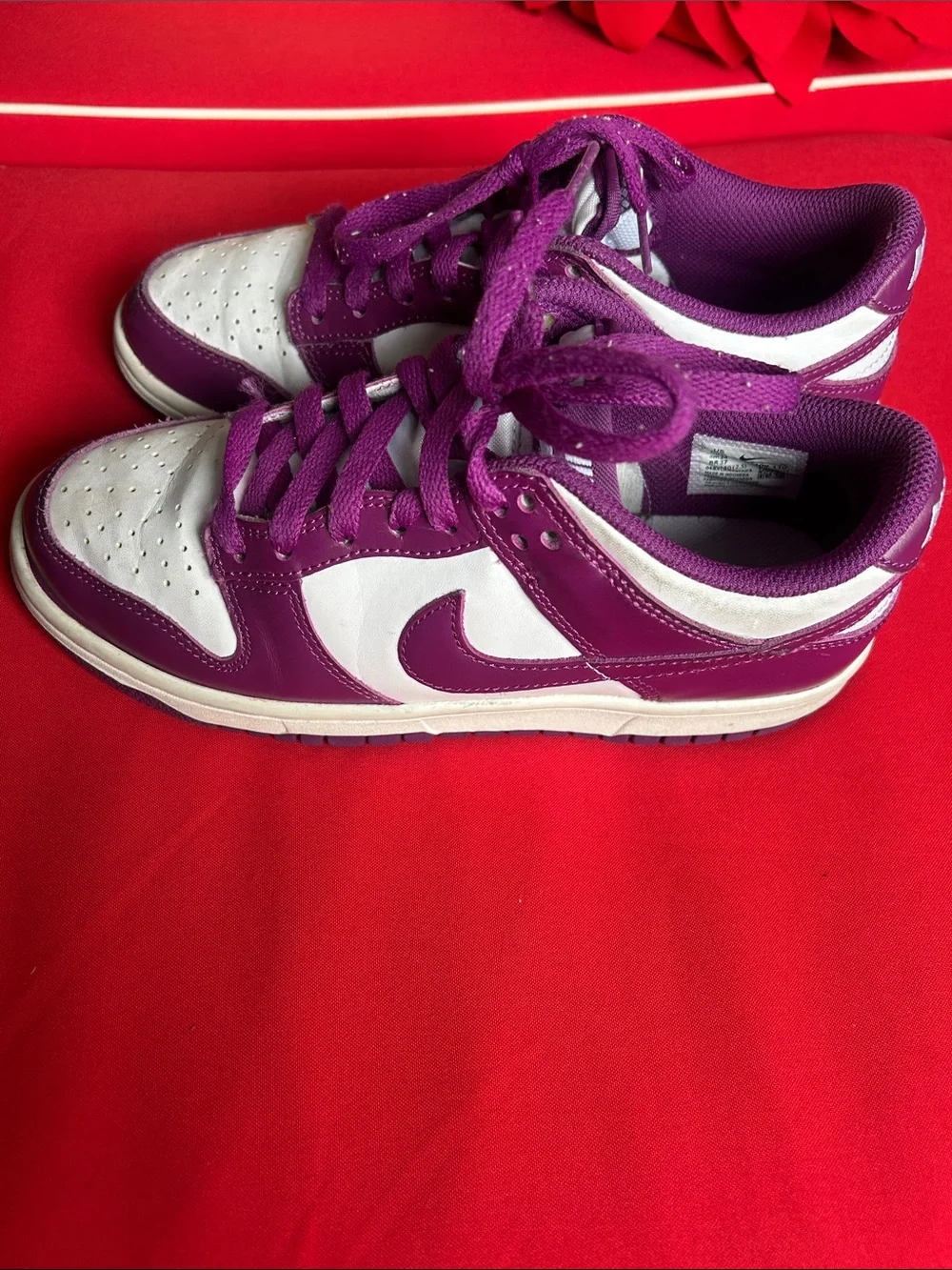 Nike Dunks Purple and White Low-Top Sneakers - Picture 4 of 9